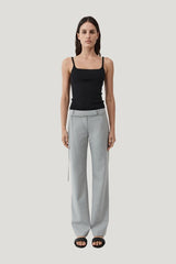 90s Belt Minimal Pants - Concrete — model front