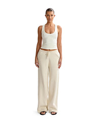 Dion Knit Pants Cream Cropped