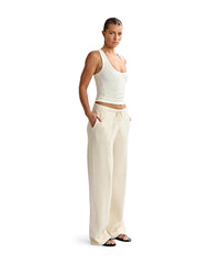 Dion Knit Pants Cream Cropped