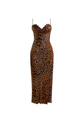 Beaded Giraffe Bias Lady Length Dress