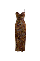 Beaded Giraffe Bias Lady Length Dress