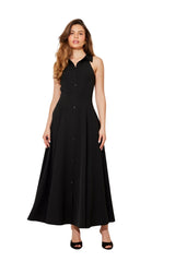 Flowy Collar Maxi Dress
