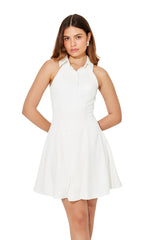 Flowy Collared Mini Dress