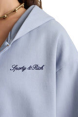 Logo Embroidered Zip Hoodie