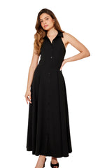 Flowy Collar Maxi Dress