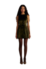 Verde Velveteen Dress