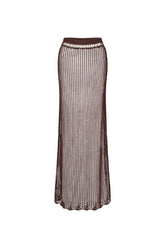 Zulu Crochet Maxi Skirt in Cacao
