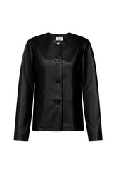 ADEA Collarless leather jacket — packshot