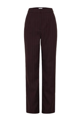 Agatha Straight Leg Suiting Pants - Plum Pinstripe — packshot