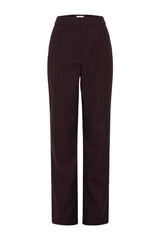 Agatha Straight Leg Suiting Pants - Plum Pinstripe — packshot