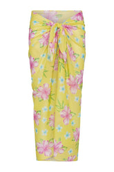 Alessia Floral Cotton Sarong - Hibiscus Lemonade — packshot