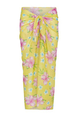 Alessia Floral Cotton Sarong - Hibiscus Lemonade — packshot