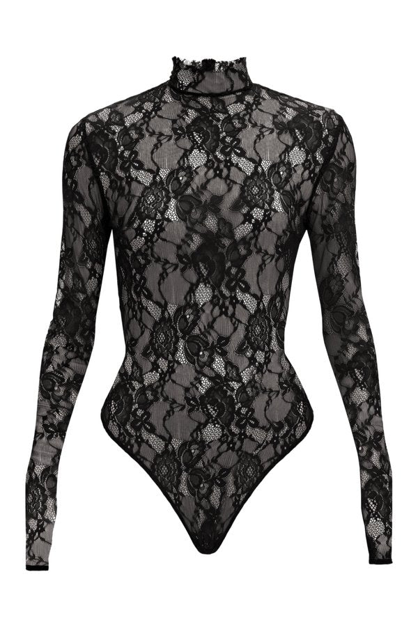 Allure bodysuit in Noir Lace — packshot