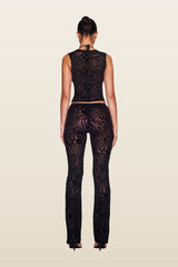 Amina Top - Black Burnout — model back