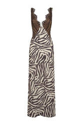 Angeline Lace And Chiffon Maxi Dress - Abstract Zebra Print — packshot