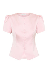 Anne Short Sleeve Satin Top — packshot