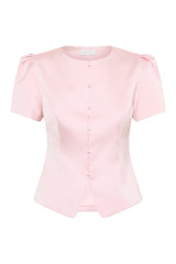 Anne Short Sleeve Satin Top — packshot