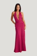 Antoinette Maxi Dress Berry — model front