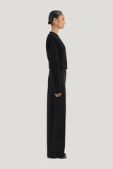 Ayana Gathered Cardigan — model side