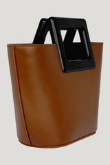 Baby Riviera In Caramel Leather — model front