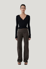 Baby Wool Wrap Top — model front
