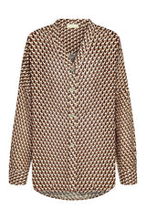 Barcelona Tunic - Husk Geo Crinkle Linen — packshot