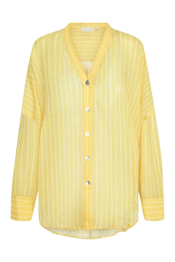 Barcelona Tunic - Meyer Stripe Crinkle Linen — packshot