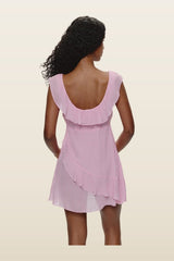 Be Mine Chiffon Mini Dress - Love Drop — model back