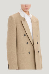 Beatrice Jacket In Camel Melange — model side
