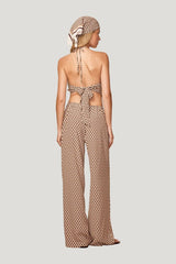 Belize Pant - Husk Geo Silk — model side