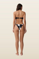 Blossom Side Tie Bikini Bottom - Ivory Oversized Floral Print — model back