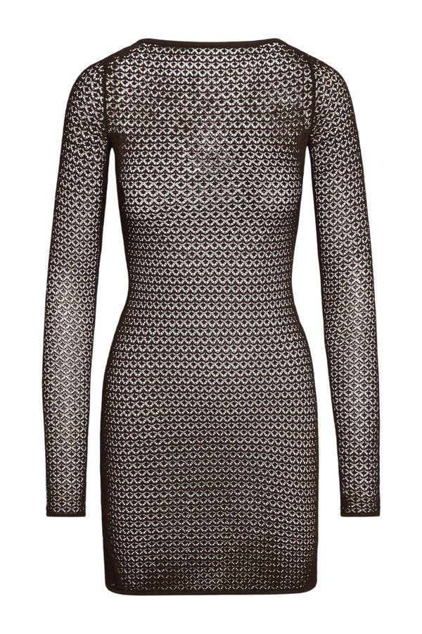 Bodrum Mini Dress - Espresso Lace Crochet — packshot