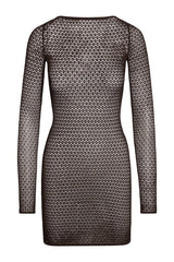 Bodrum Mini Dress - Espresso Lace Crochet — packshot