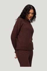 Boucle Crewneck Sweater — model side