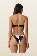 Briar Strapless Bikini Top - Ivory Oversized Floral Print — model back