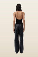 Brushed Leather Pants — model back