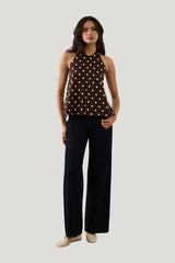 Buckle Back Halter Top — model front