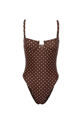 Bustier One Piece (Brown Cream Polka Dot) — packshot