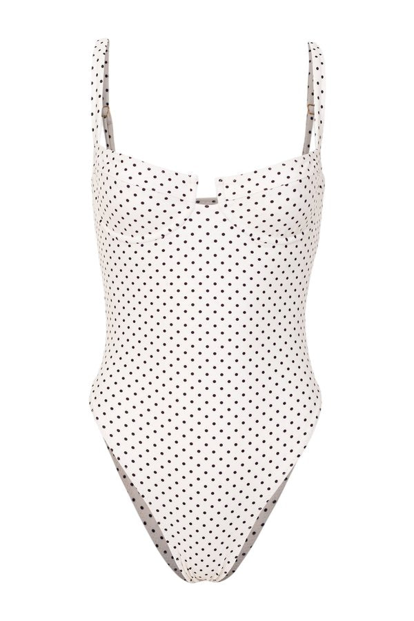 Bustier One Piece (Cream Black Polka Dot) — packshot
