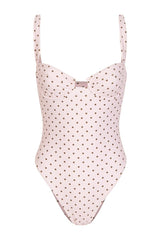 Bustier One Piece (Pink Brown Polka Dot) — packshot