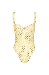 Bustier One Piece (Yellow Brown Polka Dot) — packshot
