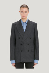 Tailored Jacket In Grey Melange — model side