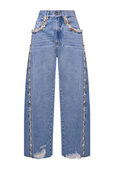 Camila Coelho Beaded Denim Pant — packshot