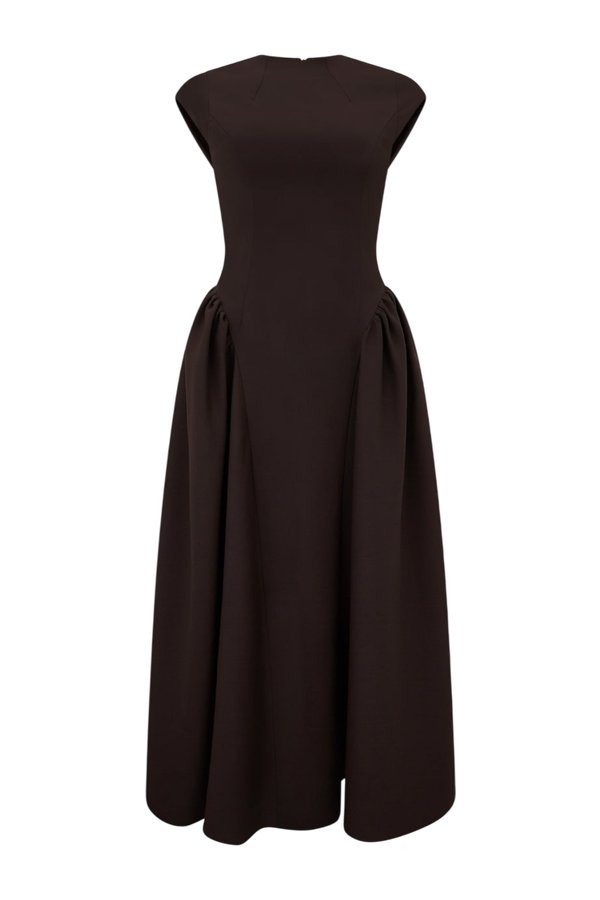 Cap Sleeve Gathered Midi Dress — packshot