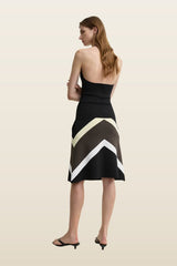 Chevron stripe skirt — model back