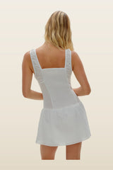Christa Ruffle Mini Dress - Sunrose — model back