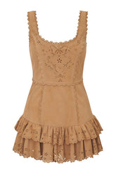 Chrysanthe Suede Eyelet Mini Dress — packshot