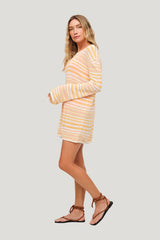 Coastal Cover Up | Mango Stripe — model side