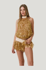 Copacabana top in Gold — model side