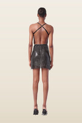 Adrianne Dress in Jet — model back
